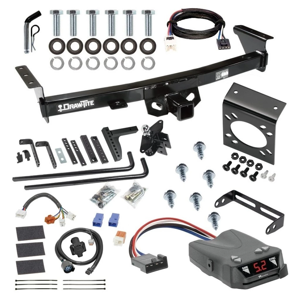 For 2005-2024 Nissan Frontier Trailer Hitch Tow PKG w/ 8K Round Bar Weight Distribution Hitch w/ 2-5/16" Ball + Pin/Clip + Tekonsha Brakeman IV Brake Control + Plug & Play BC Adapter + 7-Way RV Wiring By Draw-Tite For 2005-2024 Nissan Frontier Trailer Hitch Tow PKG w/ 8K Round Bar Weight Distribution Hitch w/ 2-5/16" Ball + Pin/Clip + Tekonsha Brakeman IV Brake Control + Plug & Play BC Adapter + 7-Way RV Wiring By Draw-Tite