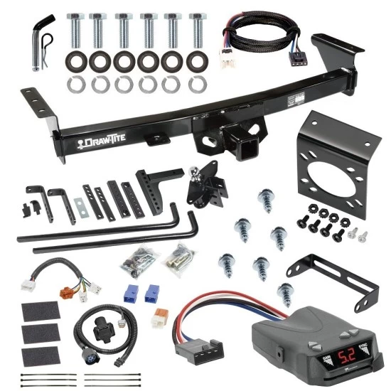For 2005-2024 Nissan Frontier Trailer Hitch Tow PKG w/ 8K Round Bar Weight Distribution Hitch w/ 2-5/16" Ball + Pin/Clip + Tekonsha Brakeman IV Brake Control + Plug & Play BC Adapter + 7-Way RV Wiring By Draw-Tite For 2005-2024 Nissan Frontier Trailer Hitch Tow PKG w/ 8K Round Bar Weight Distribution Hitch w/ 2-5/16" Ball + Pin/Clip + Tekonsha Brakeman IV Brake Control + Plug & Play BC Adapter + 7-Way RV Wiring By Draw-Tite