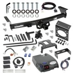 For 2005-2024 Nissan Frontier Trailer Hitch Tow PKG w/ 8K Round Bar Weight Distribution Hitch w/ 2-5/16" Ball + Pin/Clip + Tekonsha Primus IQ Brake Control + Plug & Play BC Adapter + 7-Way RV Wiring By Draw-Tite