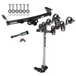 For 2005-2024 Nissan Frontier Trailer Hitch Tow PKG w/ 4 Bike Carrier Rack + Hitch Lock By Draw-Tite For 2005-2024 Nissan Frontier Trailer Hitch Tow PKG w/ 4 Bike Carrier Rack + Hitch Lock By Draw-Tite
