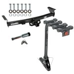 For 05-26 Nissan Frontier 09-12 Suzuki Equator Trailer Hitch Tow PKG w/ 4 Bike Carrier Rack + Hitch Lock By Draw-Tite