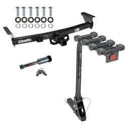 For 05-26 Nissan Frontier 09-12 Suzuki Equator Trailer Hitch Tow PKG w/ 4 Bike Carrier Rack + Hitch Lock By Draw-Tite