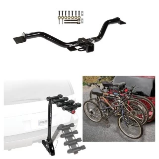 Trailer Hitch w/ 4 Bike Rack For 09-17 Chevy Traverse 07-17 GMC Acadia Buick Enclave Saturn Outlook Approved for Recreational & Offroad Use Carrier for Adult Woman or Child Bicycles Foldable