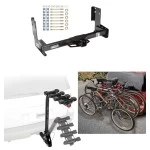 Trailer Hitch w/ 4 Bike Rack For 07-25 Mercedes Freightliner Dodge Sprinter Van w/o OEM Step Bumper Except 144" WB Approved for Recreational & Offroad Use Carrier for Adult Woman or Child Bicycles Foldable