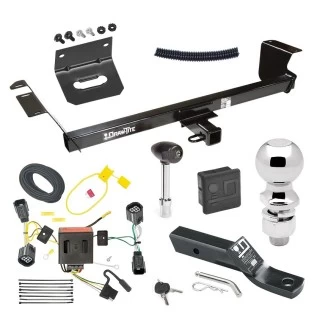 For 2011-2020 Dodge Grand Caravan Trailer Hitch Tow PKG w/ 4-Flat Wiring + Ball Mount w/ 2" Drop + 2-5/16" Ball + Wiring Bracket + Hitch Lock + Hitch Cover By Draw-Tite