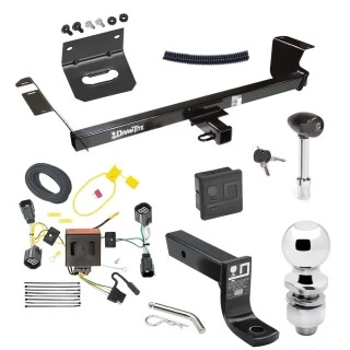 For 2011-2020 Dodge Grand Caravan Trailer Hitch Tow PKG w/ 4-Flat Wiring + Ball Mount w/ 4" Drop + 2" Ball + Wiring Bracket + Hitch Lock + Hitch Cover By Draw-Tite