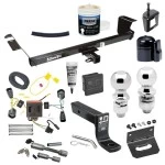 For 2011-2016 Chrysler Town & Country Trailer Hitch Tow PKG w/ 4-Flat Wiring + Ball Mount w/ 4" Drop + 2" Ball + 2-5/16" Ball + Wiring Bracket + Dual Hitch & Coupler Locks + Hitch Cover + Wiring Tester + Ball Lube +Electric Grease +