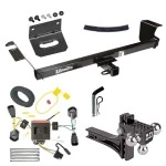 For 2011-2016 Chrysler Town & Country Trailer Hitch Tow PKG w/ 4-Flat Wiring Harness + Adjustable Drop Rise Triple Ball Ball Mount 1-7/8" & 2" & 2-5/16" Trailer Balls + Pin/Clip + Wiring Bracket By Draw-Tite