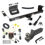 For 11-16 Chrysler Town and Country 21-21 Grand Caravan 11-20 Dodge Grand Caravan 12-15 RAM C/V Trailer Hitch Tow PKG w/ 4-Flat Wiring + Interlock Tactical Starter Kit w/ 2" Drop & 2" Ball + Tactical Dogbone Lock + Wiring Bracket By Draw-Tit