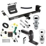 For 2008-2010 Chrysler Town & Country Trailer Hitch Tow PKG w/ 4-Flat Wiring Harness + Adjustable Drop Rise Ball Mount + Pin/Clip + 2" Ball + 1-7/8" Ball + Dual Hitch & Coupler Locks By Draw-Tite