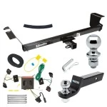 For 2008-2010 Dodge Grand Caravan Trailer Hitch Tow PKG w/ 4-Flat Wiring + Starter Kit Ball Mount w/ 2" Drop & 2" Ball + 1-7/8" Ball By Draw-Tite