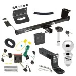 For 2008-2010 Dodge Grand Caravan Trailer Hitch Tow PKG w/ 4-Flat Wiring + Ball Mount w/ 4" Drop + 2-5/16" Ball + Wiring Bracket + Hitch Lock + Hitch Cover By Draw-Tite