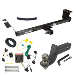 For 08-10 Chrysler Town and Country Dodge Grand Caravan Trailer Hitch Tow PKG w/ 4-Flat Wiring + Interlock Tactical Starter Kit w/ 3-1/4" Drop & 2" Ball By Draw-Tite