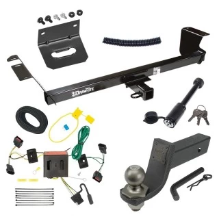 For 2008-2010 Dodge Grand Caravan Trailer Hitch Tow PKG w/ 4-Flat Wiring + Interlock Tactical Starter Kit w/ 3-1/4" Drop & 2" Ball + Tactical Dogbone Lock + Wiring Bracket By Draw-Tite