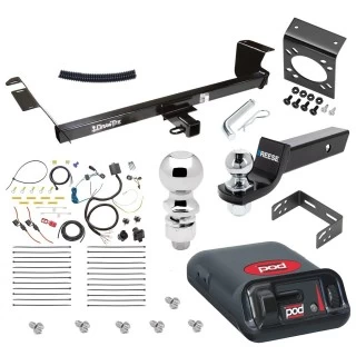 For 2011-2016 Chrysler Town & Country Trailer Hitch Tow PKG w/ Pro Series POD Brake Control + 7-Way RV Wiring + 2" & 2-5/16" Ball & Drop Mount By Draw-Tite
