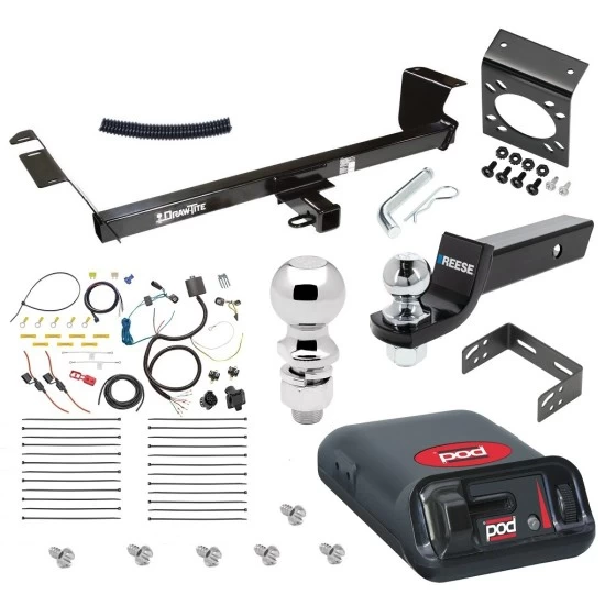 For 2011-2016 Chrysler Town & Country Trailer Hitch Tow PKG w/ Pro Series POD Brake Control + 7-Way RV Wiring + 2" & 2-5/16" Ball & Drop Mount By Draw-Tite