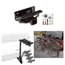 Trailer Hitch w/ 4 Bike Rack For 03-18 Dodge Ram 1500 19-24 Classic 03-10 2500 3500 Except OEM Hitch or Cab & Chassis Approved for Recreational & Offroad Use Carrier for Adult Woman or Child Bicycles Foldable