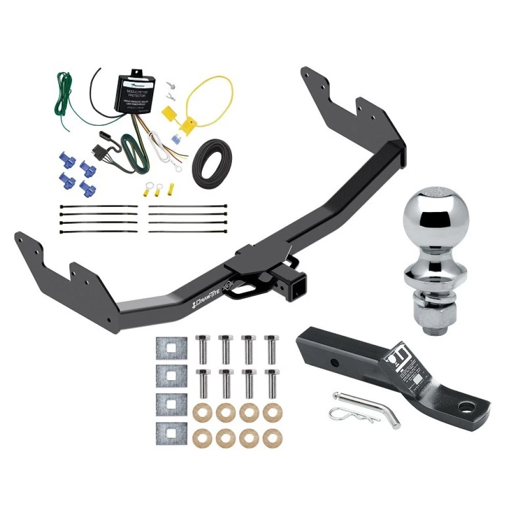 Trailer Tow Hitch For 16-23 Toyota Hilux All Models Complete Package w/ Wiring and 1-7/8" Ball