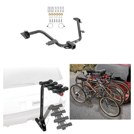 Trailer Hitch w/ 4 Bike Rack For 15-18 Chevy City Express 13-21 Nissan NV200 Approved for Recreational & Offroad Use Carrier for Adult Woman or Child Bicycles Foldable