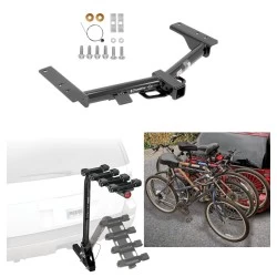 Trailer Hitch w/ 4 Bike Rack For 15-27 Ford Transit 150 250 350 Except Cab & Chassis and Cutaway 22-27 E-Transit Approved for Recreational & Offroad Use Carrier for Adult Woman or Child Bicycles Foldable