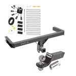 Trailer Tow Hitch For 11-17 Audi Q5 15-25 Porsche Macan Exc S-Models 2" Receiver Complete Package w/ Zero Contact Wiring Harness Kit and 2" Ball
