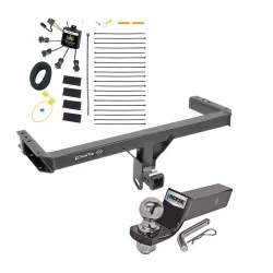 Trailer Tow Hitch For 11-17 Audi Q5 15-25 Porsche Macan Exc S-Models 2" Receiver Complete Package w/ Zero Contact Wiring Harness Kit and 2" Ball