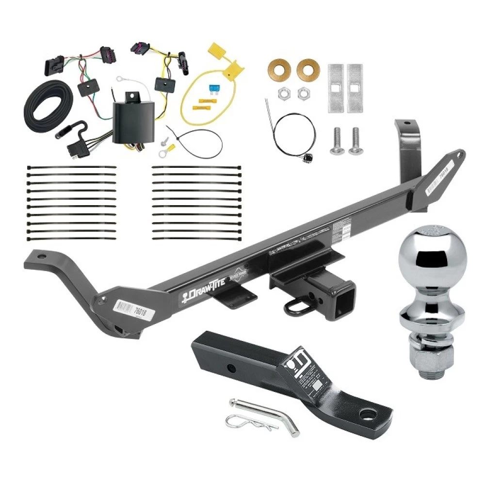 Trailer Tow Hitch For 16-17 BMW X1 Complete Package w/ Wiring and 1-7/8" Ball