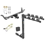 Trailer Tow Hitch w/ 4 Bike Rack For 16-27 BMW X1 tilt away adult or child arms fold down carrier w/ Lock and Cover