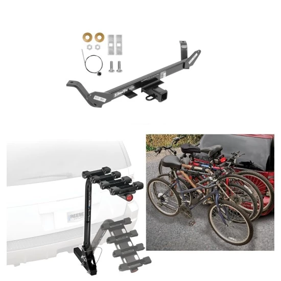 Trailer Hitch w/ 4 Bike Rack For 16-27 BMW X1 Approved for Recreational & Offroad Use Carrier for Adult Woman or Child Bicycles Foldable