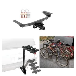 Trailer Hitch w/ 4 Bike Rack For 16-23 Mazda CX-9 Approved for Recreational & Offroad Use Carrier for Adult Woman or Child Bicycles Foldable