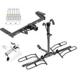 Trailer Tow Hitch For 17-26 Cadillac XT5 Except Platinum Platform Style 2 Bike Rack w/ Anti Rattle Hitch Lock