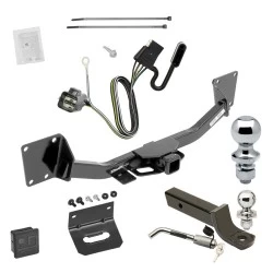 Ultimate Tow Package For 17-23 GMC Acadia 19-26 Chevrolet Blazer Trailer Hitch w/ Wiring 2" Drop Mount Dual 2" and 1-7/8" Ball Lock Bracket Cover 2" Receiver
