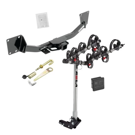 Trailer Tow Hitch For 19-26 Chevy Blazer 17-23 GMC Acadia 4 Bike Rack w/ Hitch Lock and Cover
