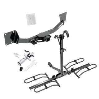 Trailer Tow Hitch For 19-26 Chevy Blazer 17-23 GMC Acadia Platform Style 2 Bike Rack w/ Anti Rattle Hitch Lock