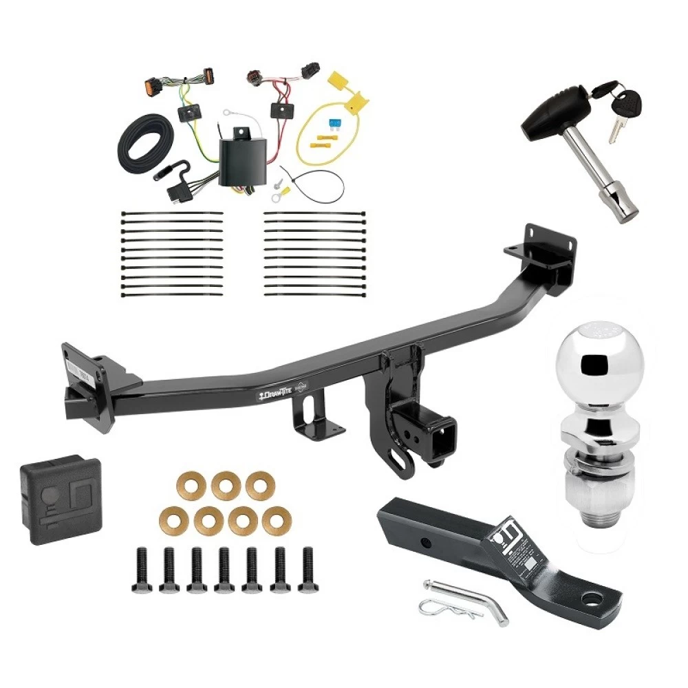 Trailer Tow Hitch For 17-22 KIA Sportage All Models Deluxe Package Wiring 2" Ball and Lock