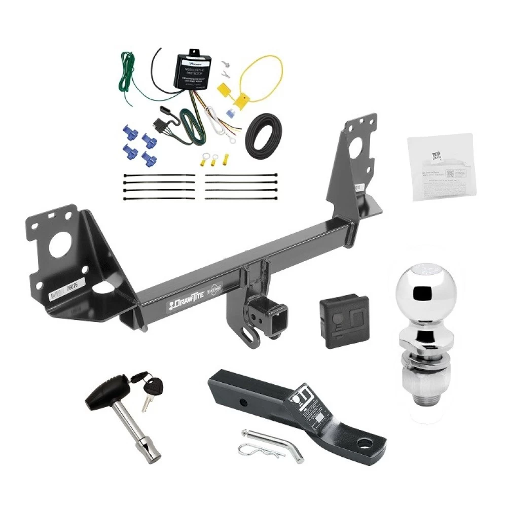 Trailer Tow Hitch For 17-25 Audi Q7 All Models Deluxe Package Wiring 2" Ball and Lock