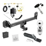 Custom Fit Trailer Hitch Wiring Harness (Plug & Play) 2" Drop Ball-Mount w/ Pin/Clip 2" Chrome Ball Security Lock Pin Rubber Hitch Plug Cover Installation Hardware Installation Instructions 76082 118747 23 63845 580407 7010 Draw-Tite Traile Trailer Tow Hitch For 16-22 Mercedes-Benz GLC300 Except PO3 Premium Package Deluxe Package Wiring 2" Ball and Lock