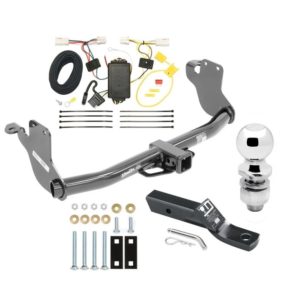 Trailer Tow Hitch For 11-19 Mitsubishi Outlander Sport 11-23 RVR Complete Package w/ Wiring and 2" Ball