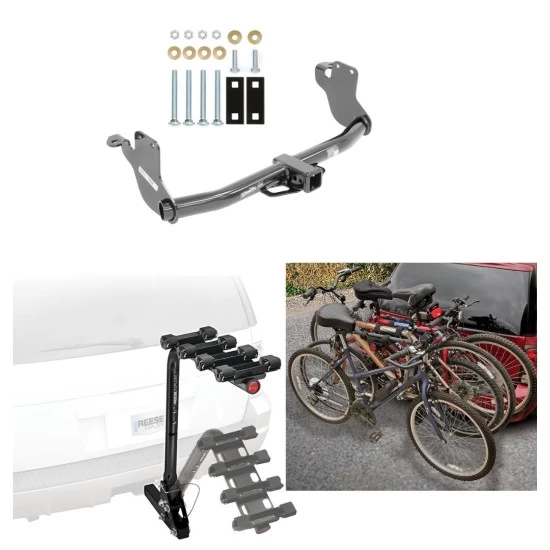 Trailer Hitch w/ 4 Bike Rack For 11-26 Mitsubishi Outlander Sport RVR Approved for Recreational & Offroad Use Carrier for Adult Woman or Child Bicycles Foldable