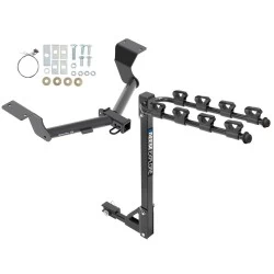 Trailer Tow Hitch w/ 4 Bike Rack For 17-27 Honda CR-V Except Hybrid tilt away adult or child arms fold down carrier