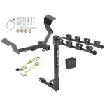 Trailer Tow Hitch w/ 4 Bike Rack For 17-19 Honda CR-V 20-24 Except Hybrid tilt away adult or child arms fold down carrier w/ Lock and Cover Trailer Tow Hitch w/ 4 Bike Rack For 17-19 Honda CR-V 20-24 Except Hybrid tilt away adult or child arms fold down carrier w/ Lock and Cover