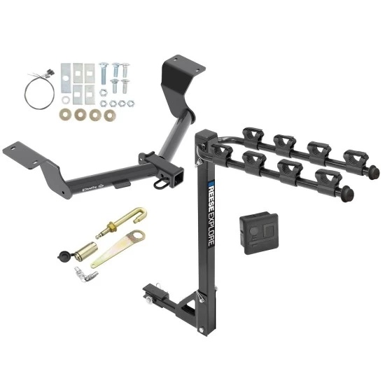 Trailer Tow Hitch w/ 4 Bike Rack For 17-19 Honda CR-V 20-24 Except Hybrid tilt away adult or child arms fold down carrier w/ Lock and Cover Trailer Tow Hitch w/ 4 Bike Rack For 17-19 Honda CR-V 20-24 Except Hybrid tilt away adult or child arms fold down carrier w/ Lock and Cover