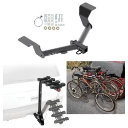 Trailer Hitch w/ 4 Bike Rack For 17-27 Honda CR-V Except Hybrid Approved for Recreational & Offroad Use Carrier for Adult Woman or Child Bicycles Foldable
