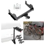 Trailer Hitch w/ 4 Bike Rack For 15-24 Ford F-150 17-23 Raptor 2" Towing Receiver Raptor Approved for Recreational & Offroad Use Carrier for Adult Woman or Child Bicycles Foldable