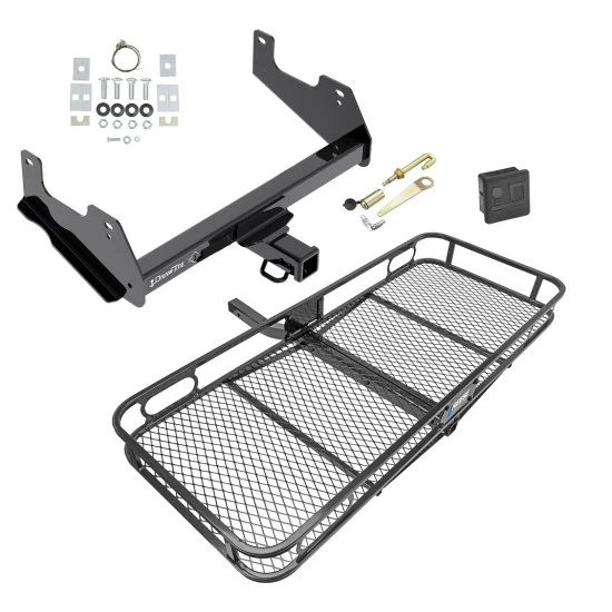 Trailer Tow Hitch For 15-23 Ford F-150 Raptor Basket Cargo Carrier Platform Hitch Lock and Cover
