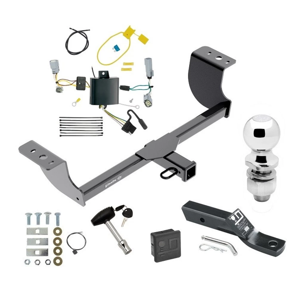 Trailer Tow Hitch For 15-23 Dodge Challenger Exc w/Quad Tip Exhaust Deluxe Package Wiring 2" Ball and Lock