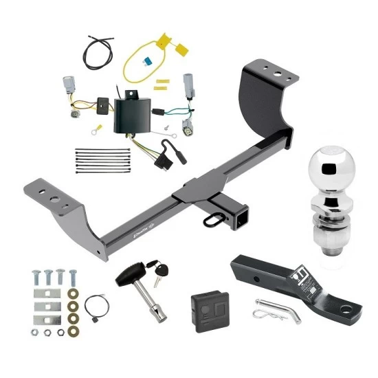 Trailer Tow Hitch For 15-23 Dodge Challenger Exc w/Quad Tip Exhaust Deluxe Package Wiring 2" Ball and Lock