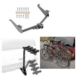 Trailer Hitch w/ 4 Bike Rack For 17-24 Nissan TITAN Except XD Trims Approved for Recreational & Offroad Use Carrier for Adult Woman or Child Bicycles Foldable
