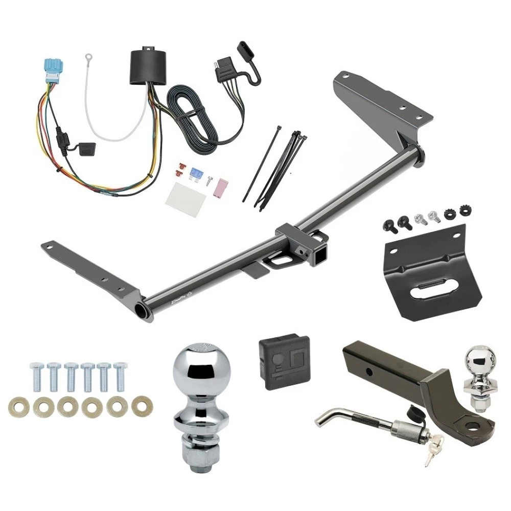 Ultimate Tow Package For 18-26 Honda Odyssey w/ Fuse Provisions Trailer Hitch w/ Wiring 2" Drop Mount Dual 2" and 1-7/8" Ball Lock Bracket Cover 2" Receiver
