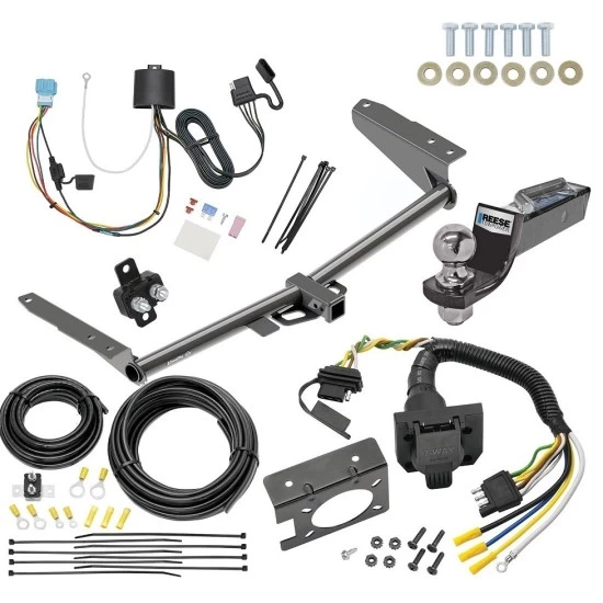 Trailer Hitch Tow Package w/ 7-Way RV Wiring For 18-24 Honda Odyssey With Fuse Provisions w/ 2" Drop Mount 2" Ball Class 3 2" Receiver 
